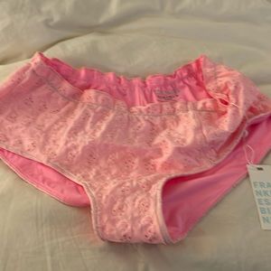 Frankie’s bikini eyelet bikini bottom, boy shorts style, brand new, with tags